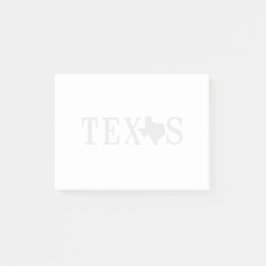 Texasname mit Staat-Druckbuchstabe Post-it Klebezettel