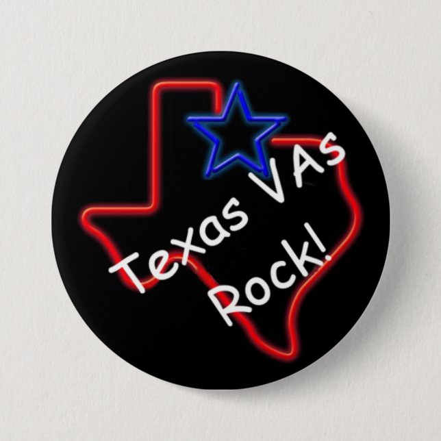 Texasvas-Felsen 3" Knopf Button (Vorderseite)
