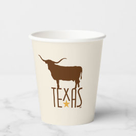 Texasymbole, Longhorn, braun Pappbecher