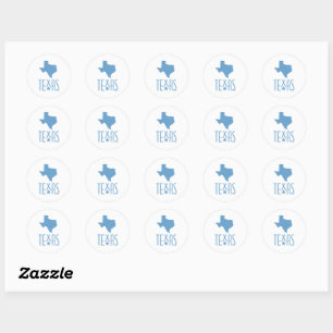 Texasymbole, Staat von Texas, blau Runder Aufkleber