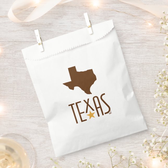 Texasymbole, Staat von Texas, braun Geschenktütchen (Ausgeschnitten)