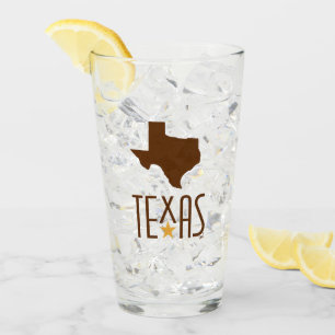 Texasymbole, Staat von Texas, braun Glas