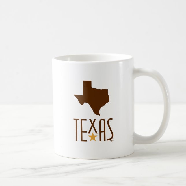 Texasymbole, Staat von Texas, braun Kaffeetasse (Rechts)
