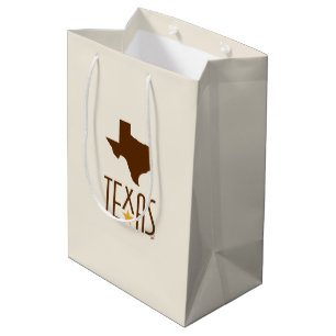 Texasymbole, Staat von Texas, braun Mittlere Geschenktüte