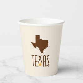 Texasymbole, Staat von Texas, braun Pappbecher