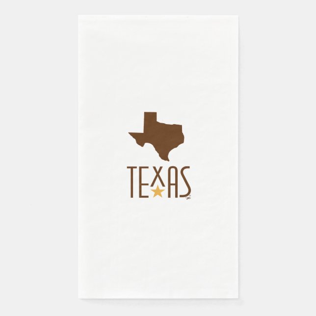 Texasymbole, Staat von Texas, braun Serviette (Vorderseite)