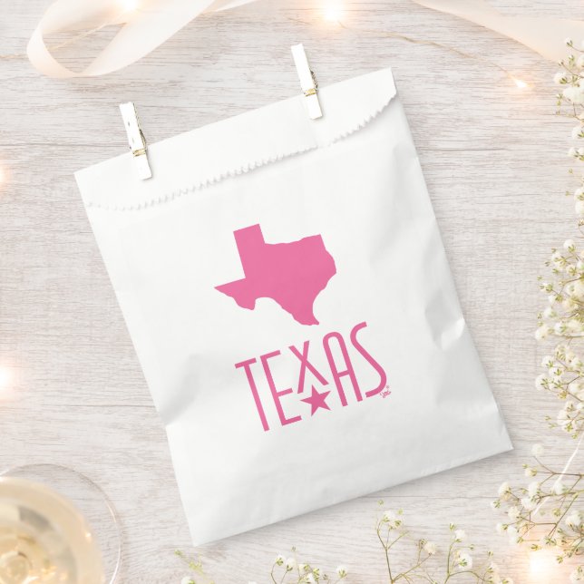 Texasymbole, Staat von Texas, rosa Geschenktütchen (Ausgeschnitten)
