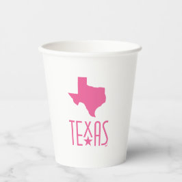 Texasymbole, Staat von Texas, rosa Pappbecher