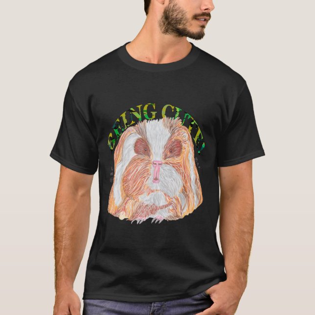 TEXEL GUINEA PIG BEING CUTE T-Shirt (Vorderseite)