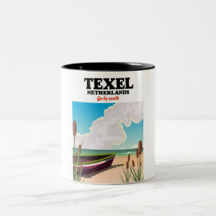 Texel Netherlands Reiseposter Zweifarbige Tasse
