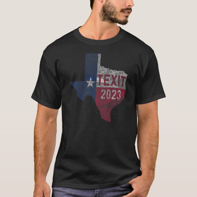 Texit 2023 Texas Pride Distressed Tx Staat Seced T-Shirt (Vorderseite)