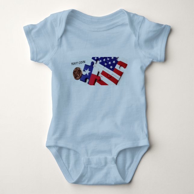 TeXit Coin Baby Blue Strampler (Vorderseite)