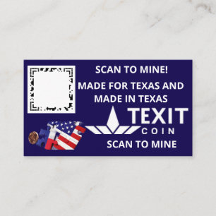 TeXit Coin Dark Blue QR Code Visitenkarte