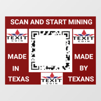 TeXit Coin QR Code 24" x 30" Fensteraufkleber