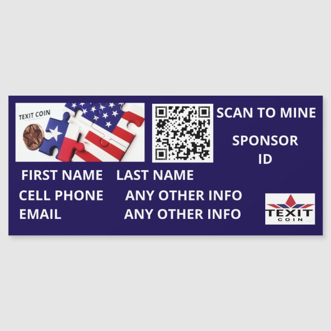 Texitcoin Scan to Mine QR Code Magnet (Vorderseite)
