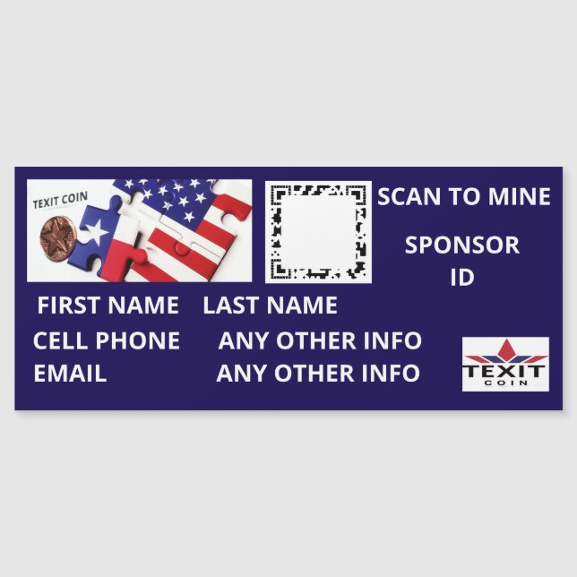 Texitcoin Scan to Mine QR Code Magnet (Vorderseite)