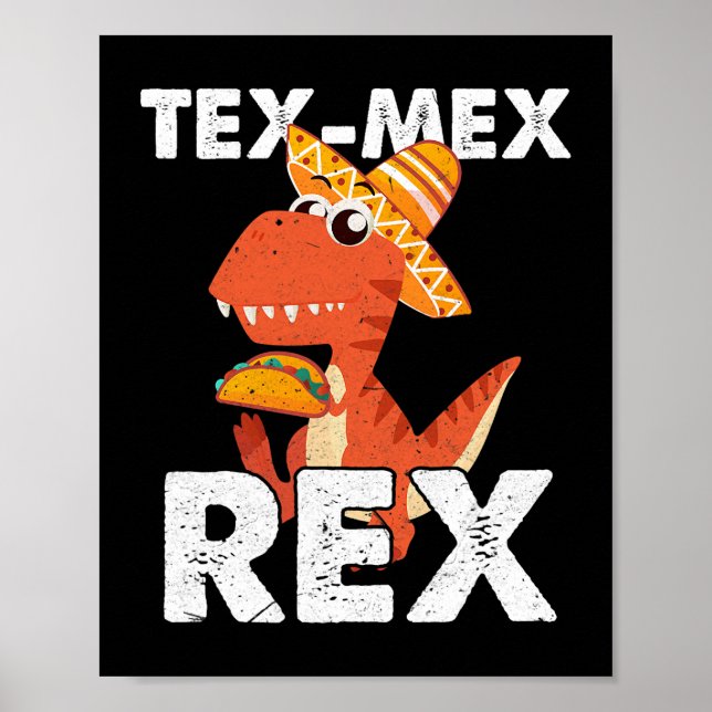 TexMexRex TRex Taco Dinosaur Cinco de Mayo Mexican Poster (Vorne)