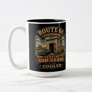 Texola Jail Route 66 Centennial Kaffee Zweifarbige Tasse