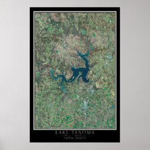 Texoma - Oklahoma Satellite Poster Map
