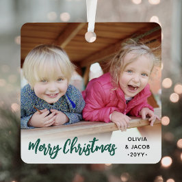 Text 2 Foto Trendy Pinsel Grün Skript Ornament Aus Metall