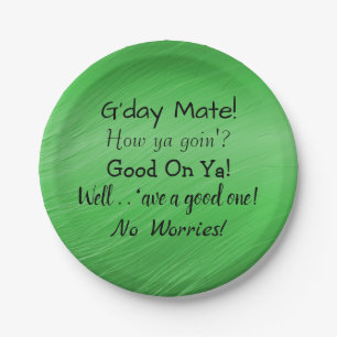Text ändern - Aussie Slang Conversation 7" Pappteller