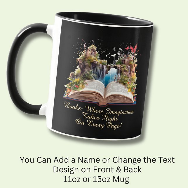 Text ändern, Bücher, in denen Fantasie fliegt Tasse (Von Creator hochgeladen)