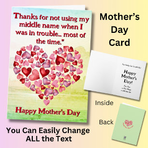 Text ändern Danke, dass Sie meinen Vornamen nicht  Karte