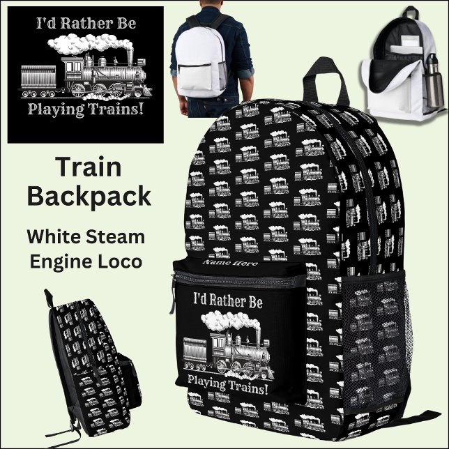 Text ändern, den ich lieber mit dem Zug spielen wü Bedruckter Rucksack (Von Creator hochgeladen)