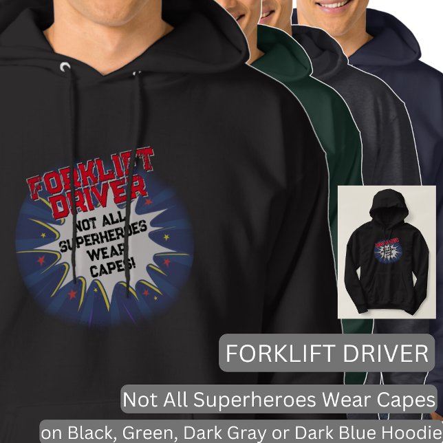 Text ändern, FORKLIFT-TREIBER nicht alle Superheld Hoodie (Von Creator hochgeladen)