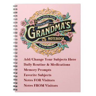 Text ändern - Großmutter-Demenz-Notebook Notizblock