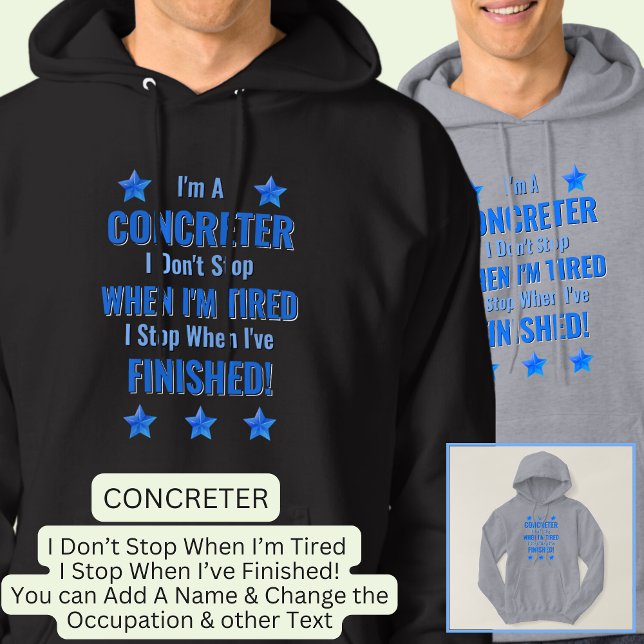 Text ändern, ich bin ein KONKRETER Nicht müde halt Hoodie (Von Creator hochgeladen)