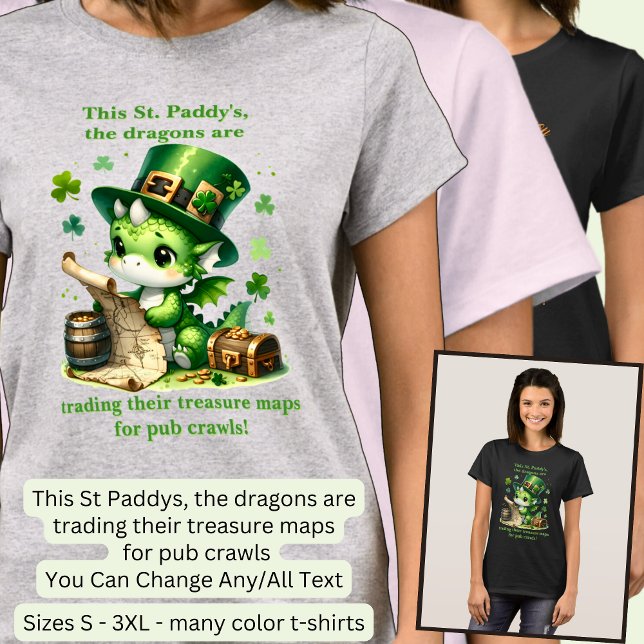 Text ändern, Karten tauschen St Patricks Dragon T-Shirt (Von Creator hochgeladen)