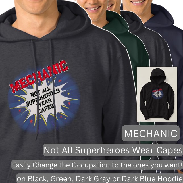 Text ändern - Mechanisch - Nicht alle Superhelden Hoodie (Von Creator hochgeladen)