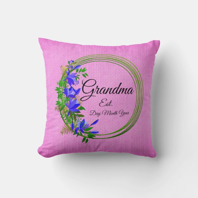 Text ändern Oma Est Großmutter Großkind Kissen (Vorderseite)