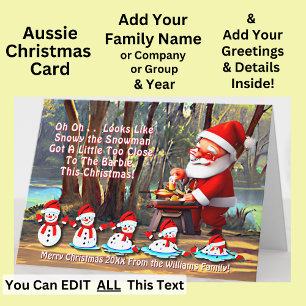 Text ändern, Snowman zu Nah zur GRILLEN, mit Santa Karte