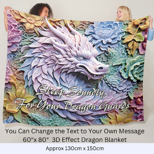 Text ändern, Soft Pastels 3D-Effekt Dragon 60"x80" Fleecedecke