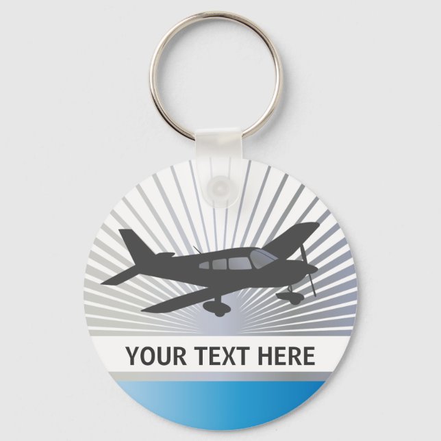Text anpassen - Low-Wing-Flugzeug Schlüsselanhänger (Vorderseite)