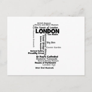 Text Art "London" Postkarte