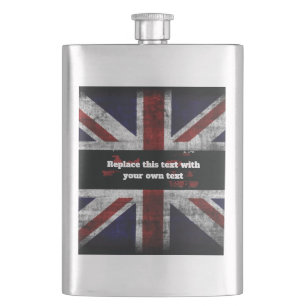 Text auf englische Flagge hinzufügen Kissen Flachmann