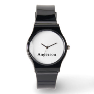 Text auf Silikonarmband Schwarz Uhrenarmband erset Armbanduhr