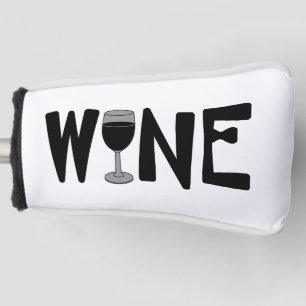 Text aus Weinglas Golf Headcover