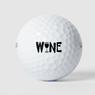 Text aus Weinglas Golfball