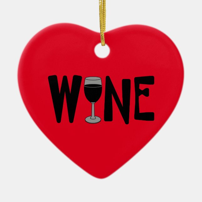 Text aus Weinglas Keramik Ornament (Vorne)