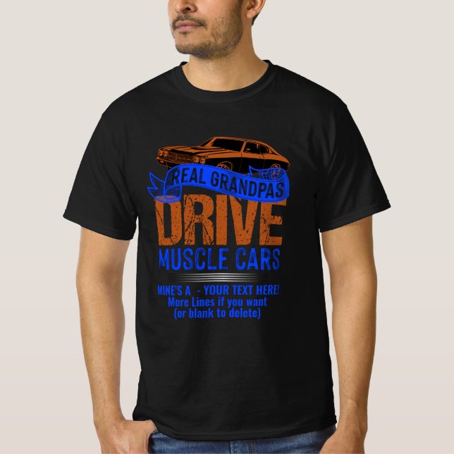 Text bearbeiten, echte Grand Pas Drive Muskelkars T-Shirt (Vorderseite)