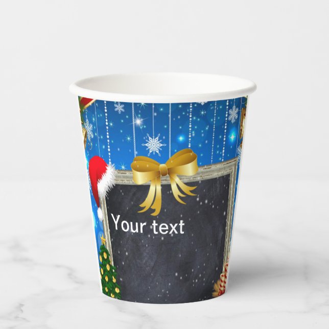 Text bearbeiten Frohe Weihnachtsbecher Pappbecher (Vorderseite)
