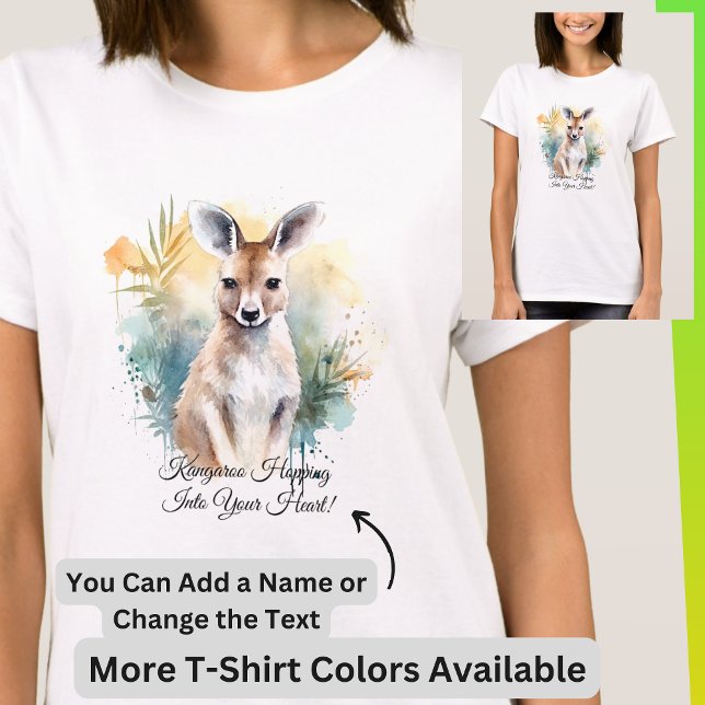 Text bearbeiten hinzufügen - Kangaroo Aquarellmale T-Shirt (Von Creator hochgeladen)
