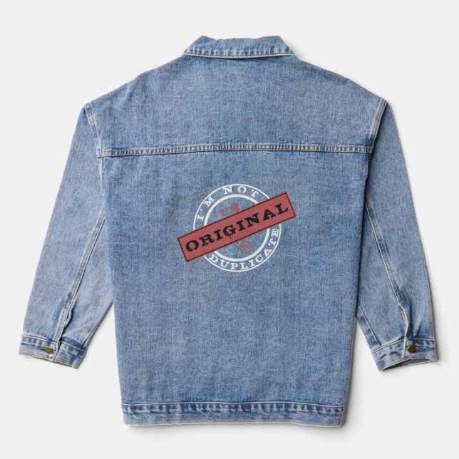 Text-Denim-Jacket für kreative Briefmarke Jeansjacke (Rückseite)