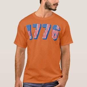 Text der amerikanischen Flagge 1776 T-Shirt