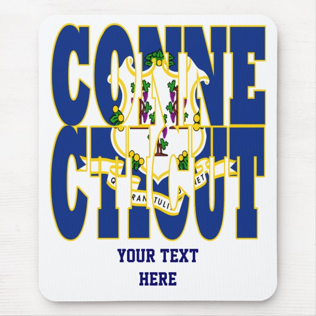 Text der Flagge des Bundesstaates Connecticut Mousepad (Vorne)