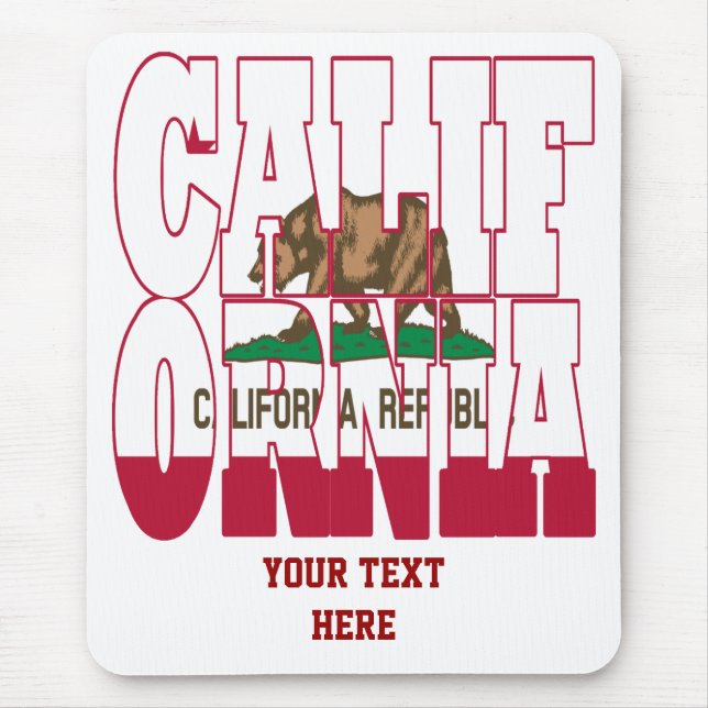 Text der kalifornischen Staatsflagge Mousepad (Vorne)